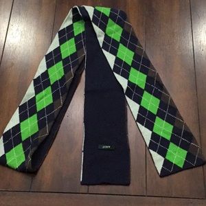 J Crew argyle knit woven skinny scarf